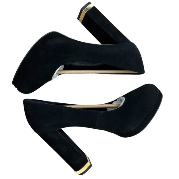 Michael Kors Valerie Black Suede Closed Toe Pumps 7 in Box - Picture 7 of 8